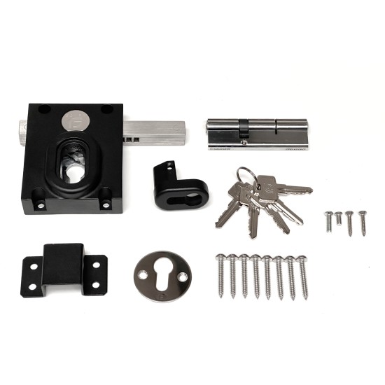 FG Sonra Long Throw Dead Lock With Double Locking Cylinder For 70mm Gates Key Alike